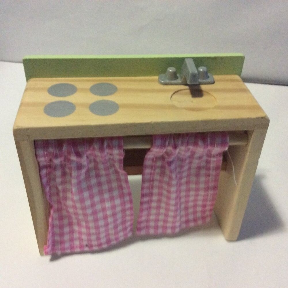Kidkraft Dollhouse Kitchen Wood Furniture Stove Sink Majestic Mansion Pink Green